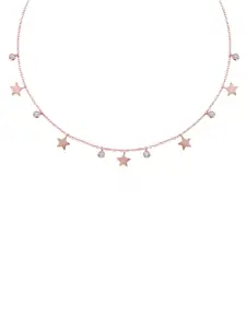 JUPRA Rose Gold Solid Star Queen 925 Sterling Silver Necklace