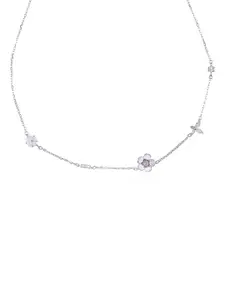 JUPRA Silver Korean Style Flower 925 Sterling Silver Necklace