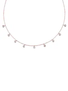 JUPRA Rose Gold Mini Solitaire Charms 925 Sterling Silver Necklace
