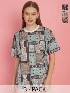 MACK JONNEY Women 3 Printed Pockets T-shirt