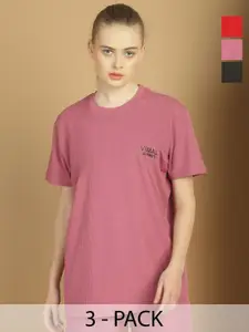 MACK JONNEY Women 3 Henley Neck Pockets T-shirt