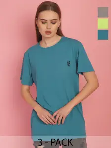 MACK JONNEY Women Round Neck Cotton Half Sleeves Tshirt