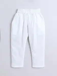 BAATCHEET Boys Cotton Mid-Rise Trousers