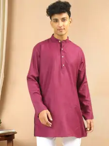TATTVA Mandarin Collar Cotton Straight Kurta