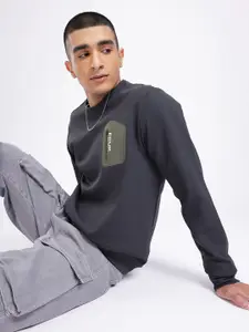 FCUK Self Design Pocket Detailed Sweatshirt