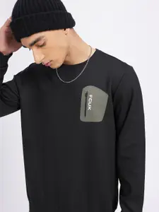 FCUK  Self Design Pocket Detailed Sweatshirt