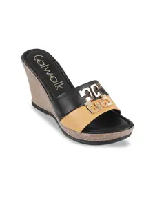 Catwalk Women Colourblocked Wedge Sandals With Western - Embellished