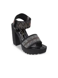 Catwalk Women Open Toe Platform Sandals With Western - Embellished