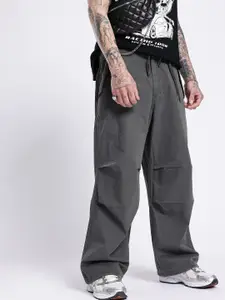 FCUK Men Street Cool Parachute Loose Fit Trousers