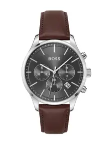 BOSS Men Leather Straps Analogue Chronograph Watch 1514155