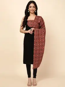 Meena Bazaar Ethnic Motifs Printed Mirror Work Unstitched Dress Material