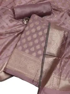 Meena Bazaar Floral Woven Design Zari Chanderi Unstitched Dress Material