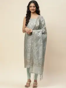 Meena Bazaar Art Silk Unstitched Dress Material