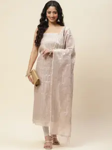 Meena Bazaar Art Silk Unstitched Dress Material