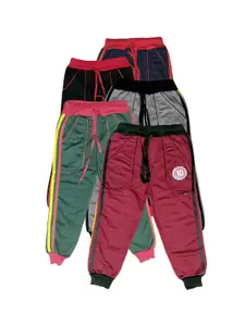 BAESD Boys Pack of 5 Mid- Rise Regular Fit Joggers