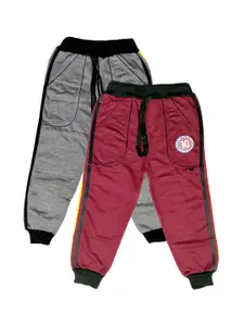 BAESD Boys Pack of 2 Regular Fit Mid-Rise Joggers