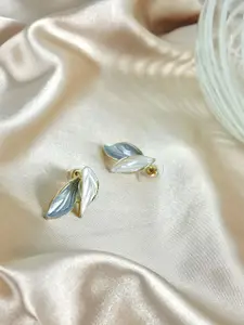 KRENOZ Leaf Shaped Stainless Steel Studs Earrings