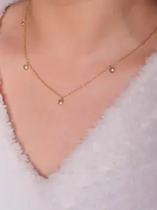 Anushka Jain Jewellery 925 Sterling Silver Gold-Plated Round Ball Necklace