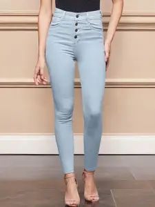 Miss Chase Women Skinny High Rise Distressed Regular Length Denim Jeans