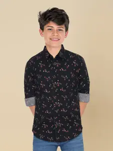 Allen Solly Junior Boys Spread Collar Geometric Printed Cotton Slim Fit Casual Shirt