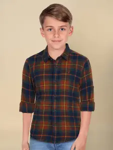 Allen Solly Junior Boys Spread Collar Checked Cotton Slim Fit Casual Shirt