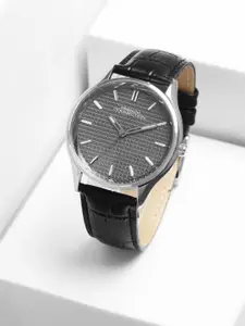 French Connection Men Dial & Leather Textured Straps Analogue Watch FCN088BL