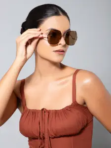 IDOR Women Square Sunglasses with UV Protected Lens