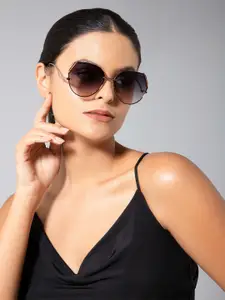 IDOR Women Round Sunglasses with UV Protected Lens IDOR-8567-C11-P225