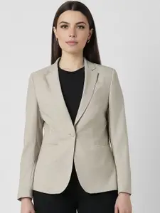 Van Heusen Woman Checked Notched Lapel Single Vent Single Breasted Formal Blazers