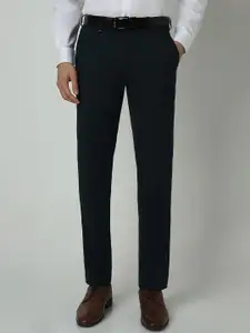 Van Heusen Men Slim Fit Mid-Rise Flat-Front Formal Trousers
