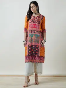 Soch Women Viscose Muslin Ethnic Motifs Kurta With Sequins