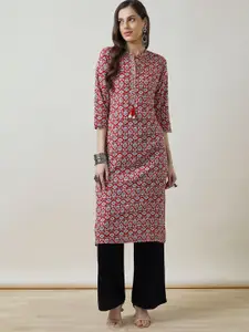 Soch Women Rayon Ethnic Motif Print Kurta With Mirror