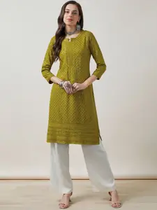 Soch Women Rayon Embroidered Kurta With Sequins