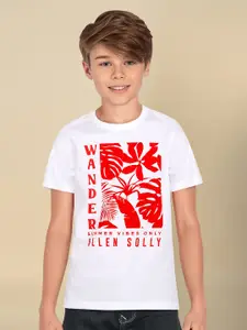 Allen Solly Junior Boys Typography Printed Round Neck Cotton T-shirt