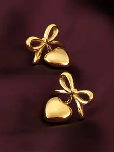 PALMONAS Gold Plated Heart Shaped Studs