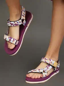 yoho Women Marble Cushioned Lightweight Adjustable Sandal