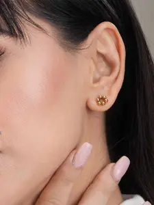 PALMONAS Gold Plated Circular Studs