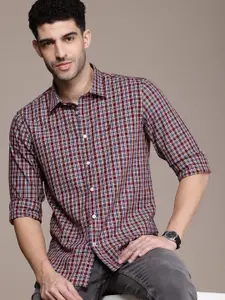 Nautica Pure Cotton Slim Fit Opaque Checked Casual Shirt