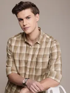 Nautica Pure Cotton Classic Opaque Checked Casual Shirt