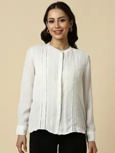 Allen Solly Woman Pin Tucks Detail Straight Casual Shirt