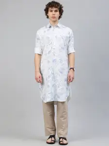 Majestic Man Men Floral Printed Pure Cotton Kurta