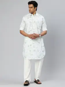 Majestic Man Men Floral Printed Pure Cotton Kurta