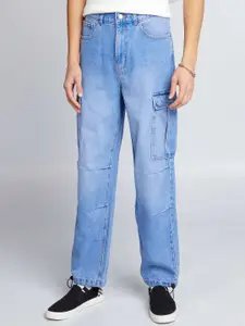 KIABI Men Wide Leg Light Fade Cargo Jeans