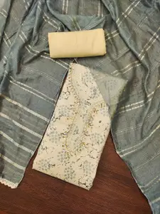 KIMISHA Ethnic Motifs Printed Beads and Stones Unstitched Dress Material