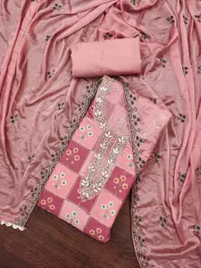 KIMISHA Floral Embroidered Sequinned Unstitched Dress Material