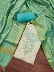 KIMISHA Ethnic Motifs Woven Design Beads and Stones Unstitched Dress Material