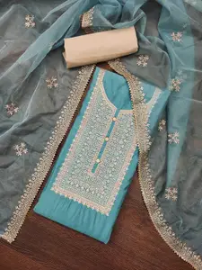 KIMISHA Ethnic Motifs Embroidered Sequinned Unstitched Dress Material