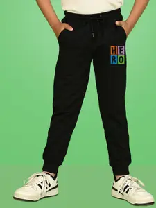 NUSYL Boys Hero Text Printed Ankle Length Track Pants