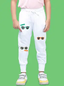 NUSYL Boys Text & Goggles Printed Cotton Ankle Length Track Pants