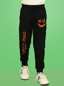NUSYL Boys Smiley Emoji Printed Ankle Length Regular Fit Joggers